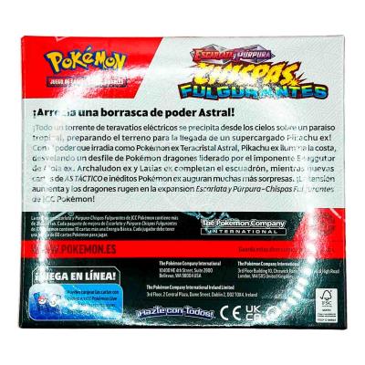 CAJA DE SOBRES POKEMON TCG ESCARLATA Y PÚRPURA CHISPAS FULGURANTES
